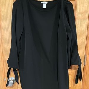Knee length, black, h&m, tie sleeve dress. Size 14